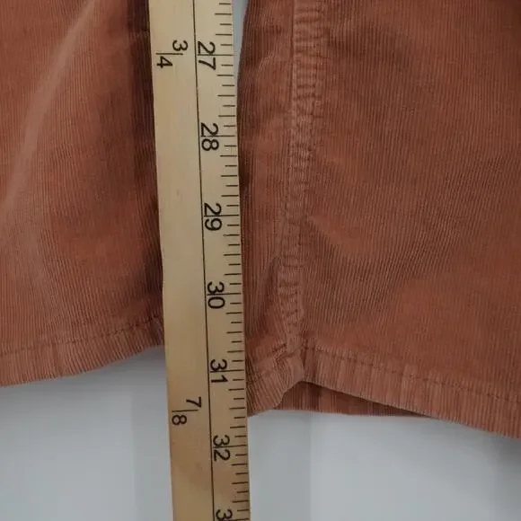 We the Free Pants Womens 28 Coral Corduroy‎ Straight Leg Side Zip Boho Western - Picture 6 of 12